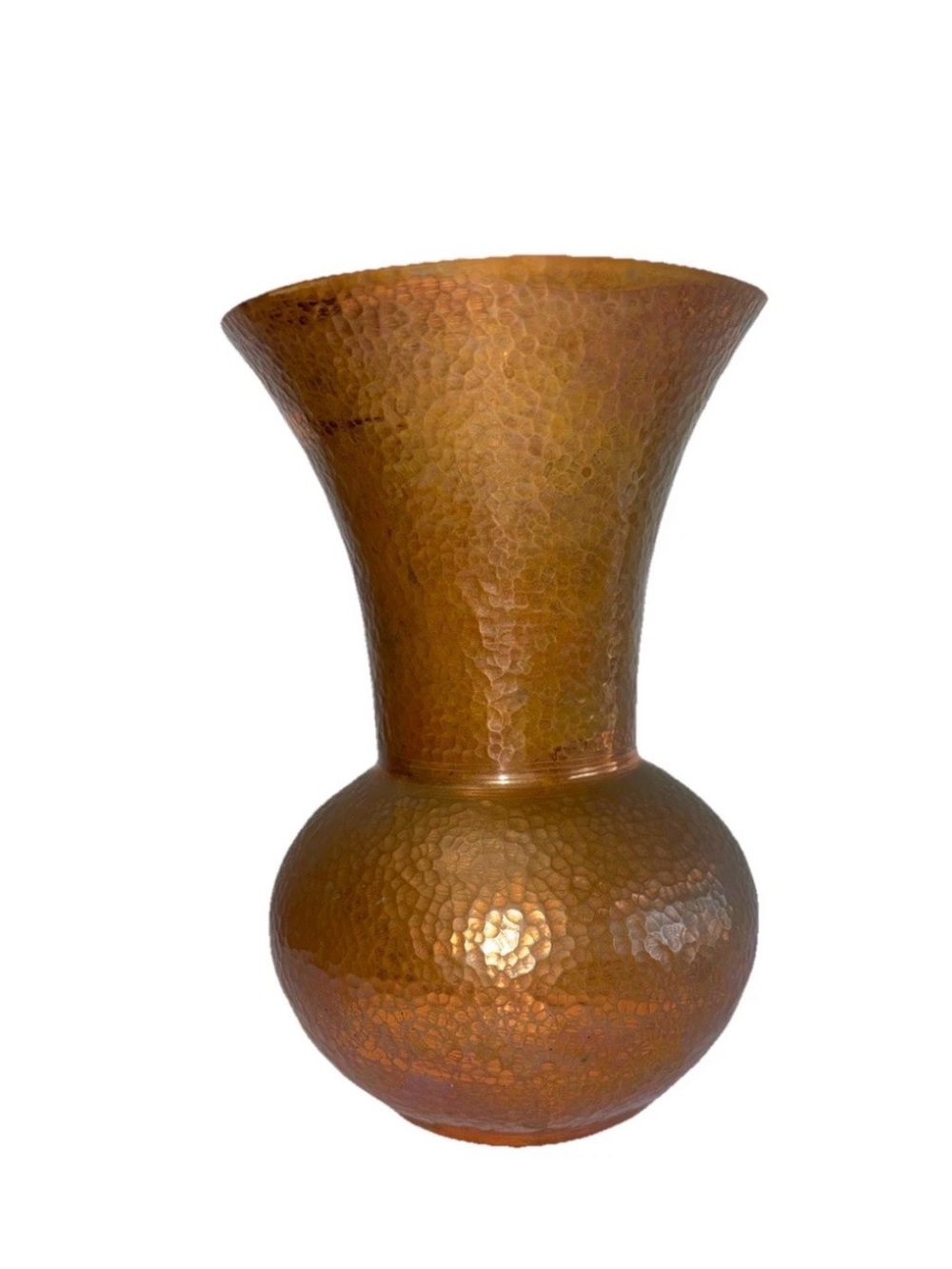 Hammered Copper Trumpet MCM Vintage Decorative Vase Mission Style 6.5 Inches